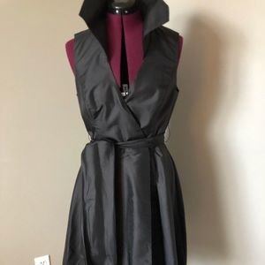 Black evening wrap dress.